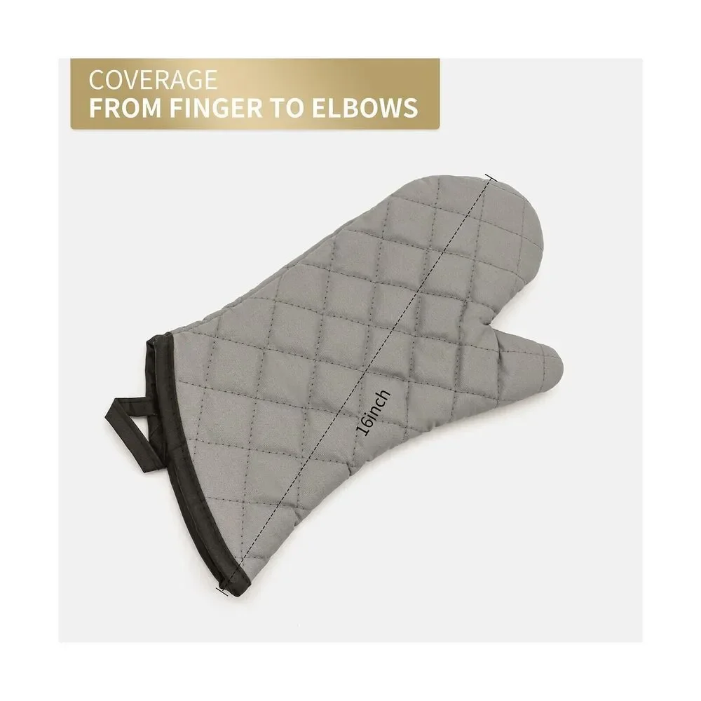 Oven Mitts 1 Pair of Quilted Thick Lining Heat Resistant Kitchen prof Gloves